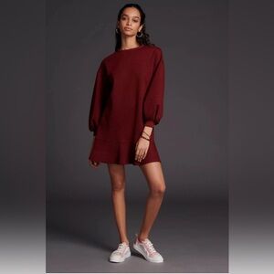 Anthropologie Mare Mare NWT Odila Tunic Dress Red, Long Sleeve Q43